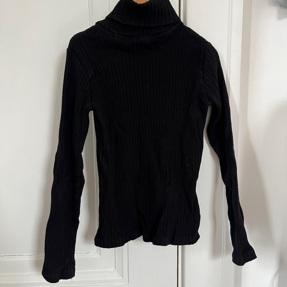 Zara Black Ribbed Turtleneck